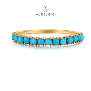 Aurelie Gi 14K Yellow Gold 'Maria' Turquoise Stacking Ring